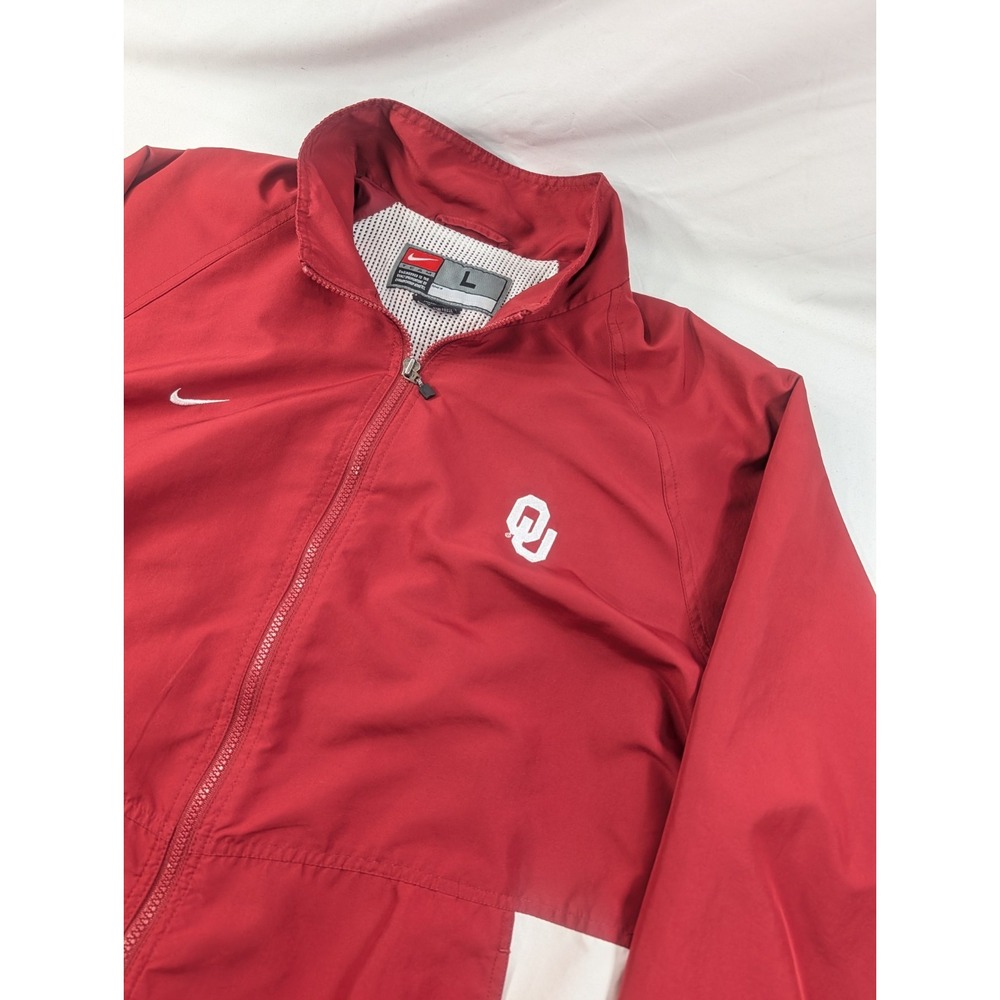 Mens Team Nike Oklahoma Sooners Fit Full Zip Windbreaker Jacket L Red *Read